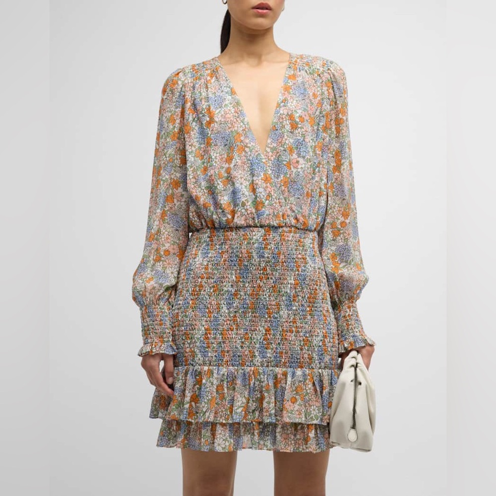 Veronica Beard Saera Floral Silk Dress